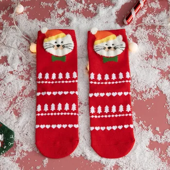 Ženy Bežné Ponožky Zimné, Vianočné Ponožky David\ \ 's Jeleň Bavlna Cartoon Udržať v Teple Roztomilé Lady Dievčenské Ponožky Vianočný Darček Móda