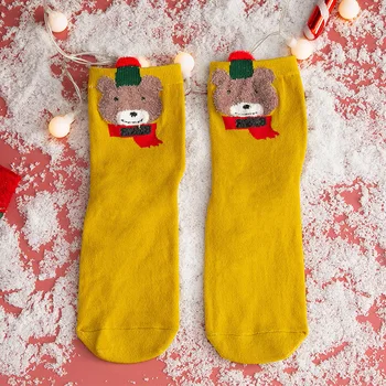 Ženy Bežné Ponožky Zimné, Vianočné Ponožky David\ \ 's Jeleň Bavlna Cartoon Udržať v Teple Roztomilé Lady Dievčenské Ponožky Vianočný Darček Móda