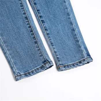 Ženy Jar Jeseň Vysoko Elastické Jeans 2019High Pás Womne Bežné Ceruzky Nohavice Chudá Žena Džínsy Celej Dĺžke Vysoká QualityQ203