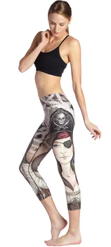 Ženy Lady Pirát Fitness Cvičenie Legíny Rýchle Sušenie Polovici Teľa Energie Nohavice Nohavice Ropa Mujer