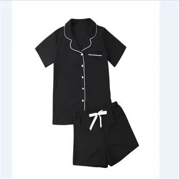Ženy, Pyžamá Sady Letných Krátky Rukáv Košele+Nohavice, Oblečenie Pre Voľný Čas Sleepwear Župan