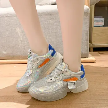 Ženy Robustný Tenisky Harajuku Bežné Topánky Platformu Transparentné Jelly Jediným High-Kvalitný Priedušný Oka crystal Tenisky