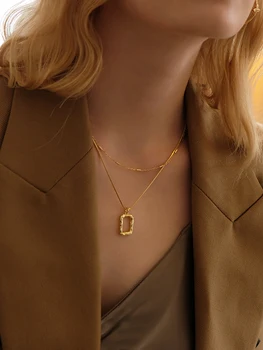 Ženy Šperky Mosadze S 18K Zlata Geo Reťazca Vrstvený Náhrdelníky Dráhy T Show Designer Šaty Hore Gotický Iny Japonsko kórejská Trendy