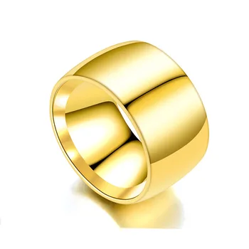 Žien a Mužov z Nehrdzavejúcej Ocele Klasické Jednoduché Krúžky Veľkoobchod anillo 10 mm Čierna/Zlatá Farba snubný Prsteň Zásnubný Šperky