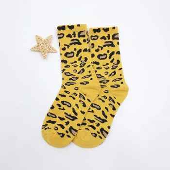 ženy jeseň zimné móda Leopard tlač Retro osobnosti nový príchod bavlna radi vtipné Príliv ponožky